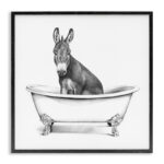 " Donkey In Claw Tub Farm Animal Bathroom Sketch " by Victoria Borges - Image 8