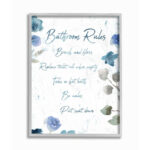 " Bathroom Rules Watercolor Flower Word Design " by Milli Villa - Image 7