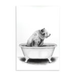 Bear in a Tub Funny Animal Bathroom' by Rachel Neiman - Drawing Print - Image 8