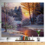Winter Forest in River - Landscapes Print on Wrapped Canvas - Image 5
