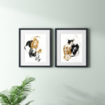 " Black & Gold Splash II " 2 - Pieces Painting Print - Image 7