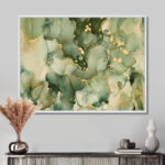" Green Luxury Abstract Fluid Art I " by Designart - Image 8