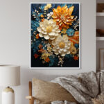 Humira Orange Teal Botanical Whirlwind II - Abstract Botanicals Wall Art - Image 4