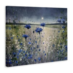 Blooming Blue Flowers Night Moon Giclee Art By Jennifer Taylor Art - Image 8