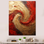 Red Gold Fusion Spiral - Abstract Spirals Wall Art - Image 5