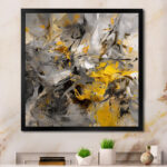 Loughran Mustard Yellow And Vivid Gray III - Abstract Canvas Prints - Image 3
