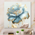 Chic Blue Blooming Flower III - Floral & Botanical Metal Wall Decor - Image 6