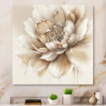 Blooming Beige Floral Design III - Floral Wall Art Botanical Canvas Wall Art Print - Image 5