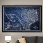 " Vintage Map Texas " - Image 6