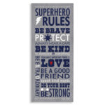 Durante Superhero Rules Typography Kids Wall Décor - Image 8