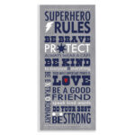 Durante Superhero Rules Typography Kids Wall Décor - Image 8