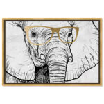 " Animals Elephant And Gold Glasses, Modern & Contemporary White " by Oliver Gal - Image 2