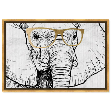 ” Animals Elephant And Gold Glasses, Modern & Contemporary White ” by Oliver Gal - Chic Decora