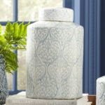 Decorative Tall Ceramic Ginger Jar with Lid - Image 7