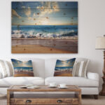 Sunrise Sea Sunset beach, Coastal canvas wall art, Beach wall art print - Image 7
