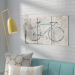 " Bicycle On Newsprint " 3 - Pieces - Image 5