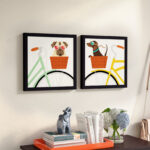 " Beach Bums Pug & Dachshund Bicycle I " 2 - Pieces - Image 5