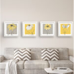 " Beautiful Gray And Yellow Flower " by Kris Ruff 4 - Pieces - Image 5