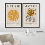 Classical Artwork " Matisse Yellow Geometric Wave Floral Collage " by Henri Matisse 2 - Pieces - Image 6