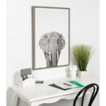 Melita Elephant Animal Print Black and White Portrait by Simon Te Tai - Photograph Print on Canvas - Image 6