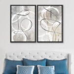 " Industrial Grunge Gray Line Art Abstract Geometric Graffiti & Street Wall Art. " 2 - Pieces - Image 7