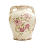 Escarleth 8'' Tuscan Ceramic Floral Print Table Vase - Image 4