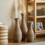 Eibhinn 3 Piece Set Retro Handmade Rattan Floor Vase, Tall Large Flower Vase, Multicolor Finish - Image 8