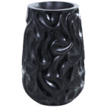 Ciannah White Resin Large Wavy Textured Floor Decorative Vase - Image 4