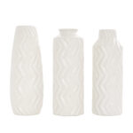 Elvita Ceramic Dimensional Chevron Textured Decorative Vase with Varying Shapes Set - Image 8