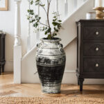 Vingate White and Black 18.3-Inch Tall Urn Vase - Image 8