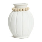 Modern White MgO 15-Inch Tall Round Vase - Image 8